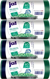 ja! 120 Müllbeutel 60 L mit Zugband