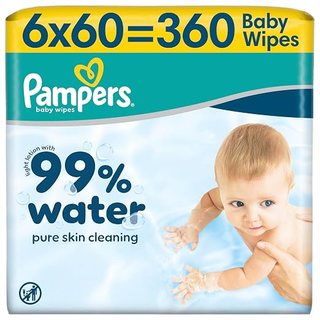 Pampers 99 % Water (6 × 60 Tücher)